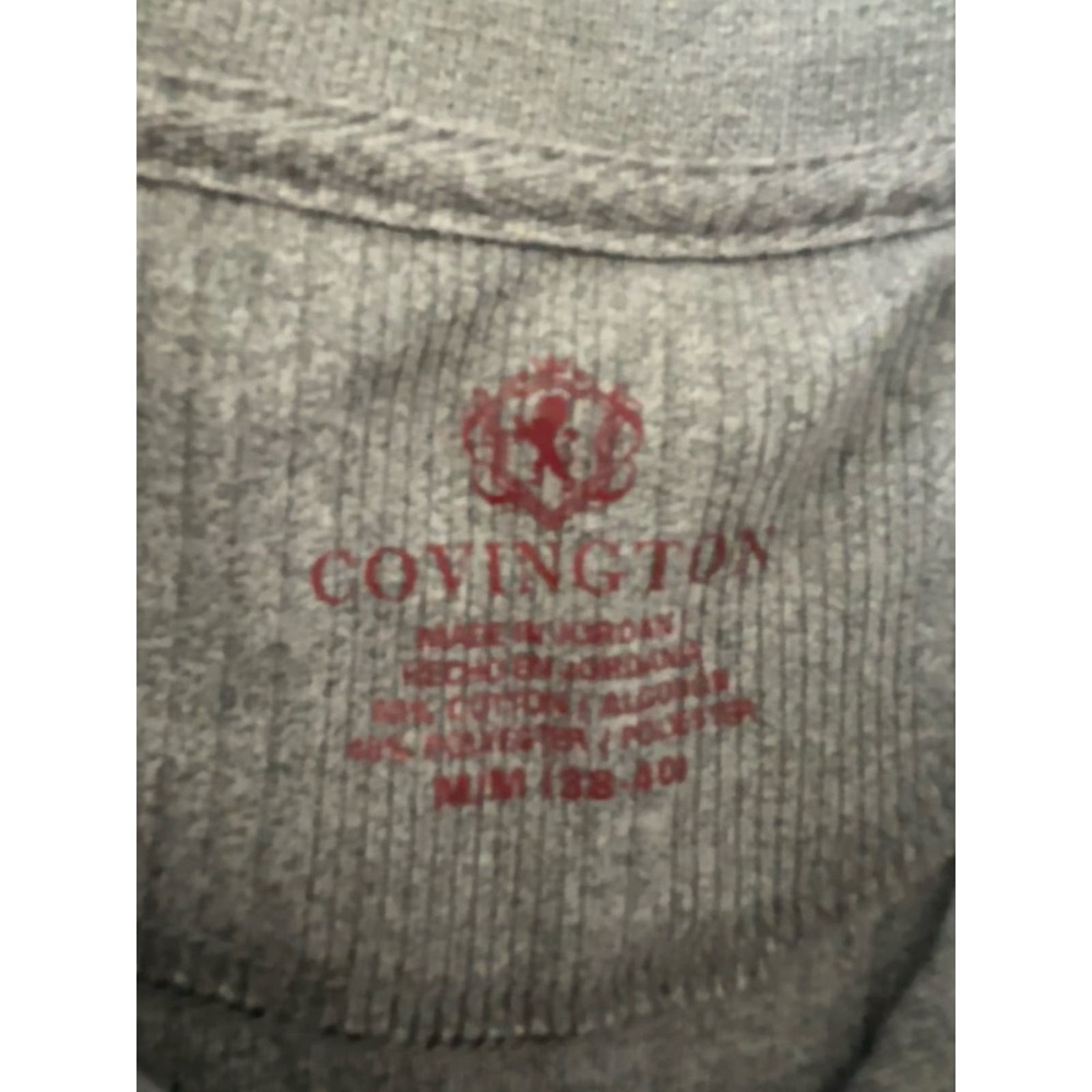 Covington Polo Shirt Mens Medium Gray 2 Button Collared‎ Short Sleeve - Picture 3 of 3